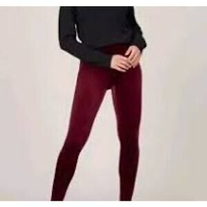 Spanx Velvet Rich Burgundy High Rise Pull-On Ankle Lounge Leggings-M